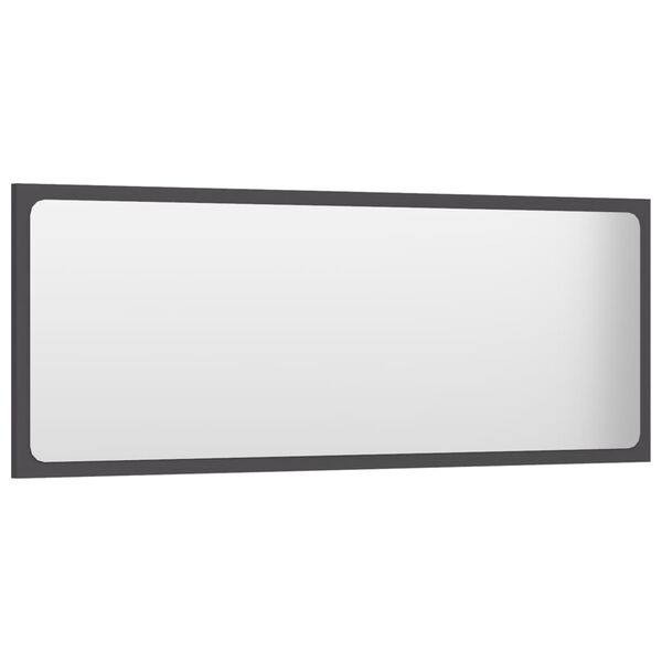 vidaXL Miroir de salle de bain Gris 100x1,5x37 cm Agglom&eacute;r&eacute;