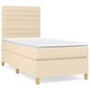vidaXL Sommier &agrave; lattes de lit et matelas Cr&egrave;me 90x190 cm Tissu