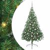 vidaXL Sapin de No&euml;l artificiel pr&eacute;-&eacute;clair&eacute; Vert 210 cm PVC