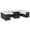 vidaXL Salon de jardin 11 pcs avec coussins noir r&eacute;sine tress&eacute;e