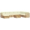 vidaXL Ensemble de canap&eacute;s d'ext&eacute;rieur 9 pc Blanc et cr&egrave;me Polyester