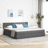 vidaXL Lit avec rangement et matelas Gris fonc&eacute; 200 x 200 cm