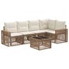 vidaXL Ensemble de canap&eacute; de jardin 6 pcs Beige et blanc cr&egrave;me