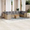 vidaXL Salon de jardin et coussins 11 pcs m&eacute;lange beige r&eacute;sine tress&eacute;e