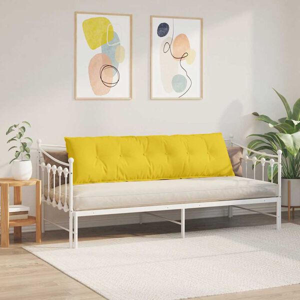 vidaXL Coussin de Dos Jaune clair 180 x 19 x 50 cm tissu