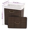 vidaXL Panier &agrave; linge rectangulaire Bambou Marron fonc&eacute;