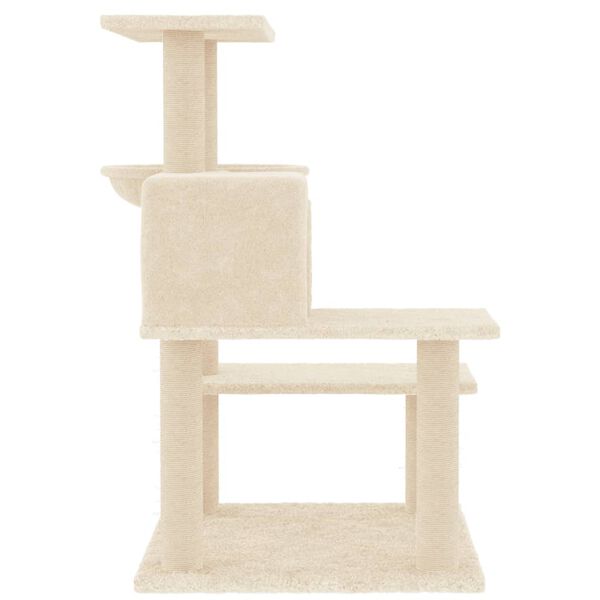 vidaXL Arbre &agrave; chat avec griffoirs en sisal cr&egrave;me 82,5 cm