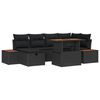 vidaXL Ensemble de canap&eacute; de jardin 7 pc Noir polyrotin