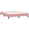 vidaXL Sommier &agrave; lattes de lit avec matelas et LED rose 140x210 cm velours