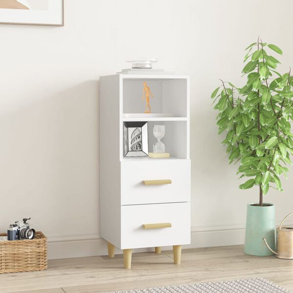 vidaXL Buffet Blanc 34,5x34x90 cm Bois d'ing&eacute;nierie
