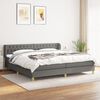 vidaXL Sommier &agrave; lattes de lit avec matelas Gris fonc&eacute; 200x200cm Tissu