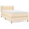 vidaXL Sommier &agrave; lattes de lit avec matelas Cr&egrave;me 100x200 cm Tissu