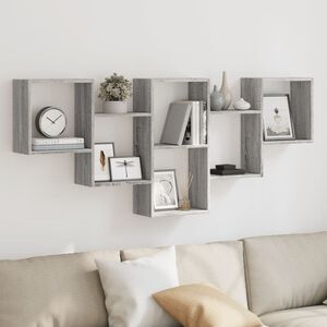 vidaXL &Eacute;tag&egrave;re murale sonoma gris 159x18x66 cm bois ing&eacute;nierie