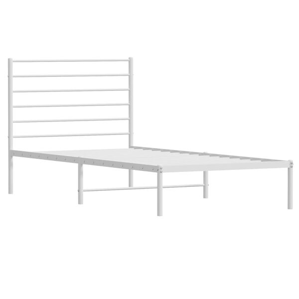 vidaXL Cadre de lit métal sans matelas et tête de lit blanc 107x203 cm