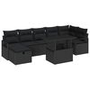 vidaXL Ensemble de canap&eacute; de jardin avec coussin 8 pcs Noir Poly rotin