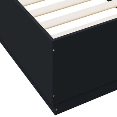 vidaXL Cadre de lit avec lumières LED noir 100x200cm bois d'ingénierie