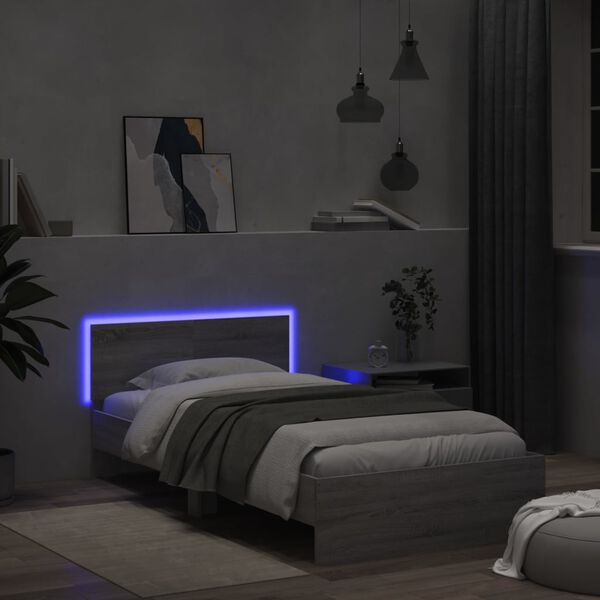 vidaXL Cadre de lit sans matelas avec lumi&egrave;res LED 100x200 cm