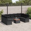 vidaXL Ensemble de canap&eacute; de jardin avec coussin 10 pcs Noir polyrotin