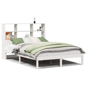 vidaXL Lit biblioth&egrave;que sans matelas blanc 120x200 cm bois pin massif