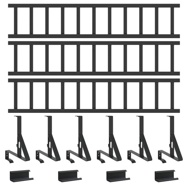 vidaXL Protection de neige pour toit Noir 300 x 29,5 x 34,5 cm Acier