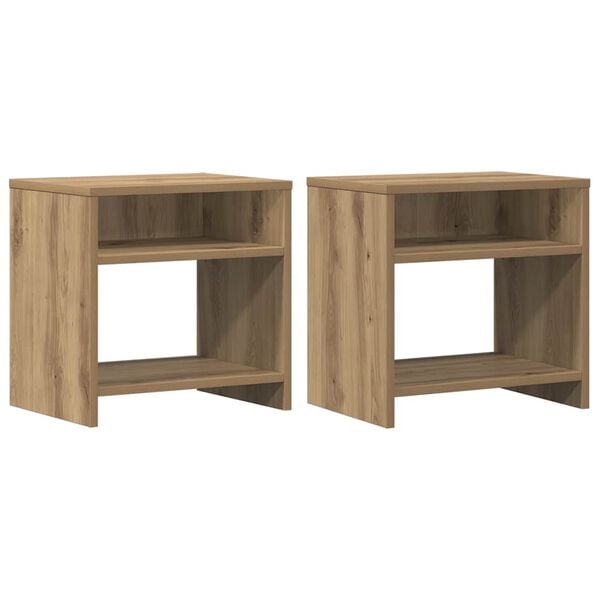 vidaXL Tables de chevet 2 pcs ch&ecirc;ne artisanal bois d'ing&eacute;nierie