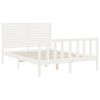 vidaXL Cadre de lit sans matelas blanc 140x190 cm bois de pin massif