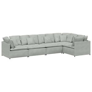 vidaXL Canap&eacute; modulable avec coussins velours gris clair