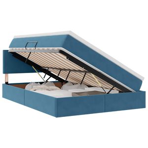 vidaXL Lit de Rangement avec matelas Bleu fonc&eacute; 140 x 190 cm Velours
