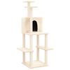 vidaXL Arbre &agrave; chat avec griffoirs en sisal Cr&egrave;me 144,5 cm