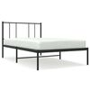 vidaXL Cadre de lit m&eacute;tal sans matelas avec t&ecirc;te de lit noir 75x190 cm