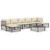 vidaXL Salon de jardin 8 pcs avec coussins anthracite r&eacute;sine tress&eacute;e