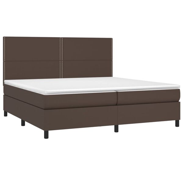 vidaXL Sommier &agrave; lattes de lit avec matelas Marron 200x200 cm