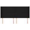 vidaXL T&ecirc;te de lit avec oreilles Noir 183x16x118/128 cm Tissu