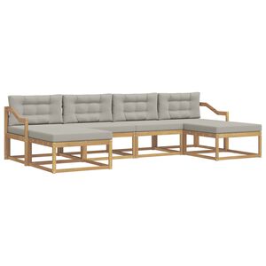 vidaXL Ensemble de canap&eacute;s d'ext&eacute;rieur 6 pc Blanc et gris clair