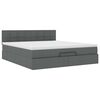 VidaXL Cadre de lit ottoman avec matelas gris fonc&eacute; 160x200cm tissu