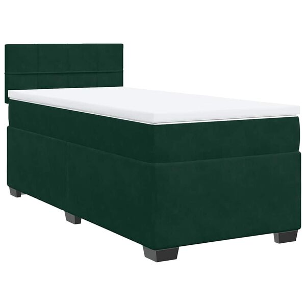 vidaXL Sommier à lattes de lit avec matelas Vert foncé 90x190 cm