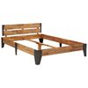 vidaXL Cadre de lit Bois d'acacia massif &agrave; finition bross&eacute;e 160x200 cm