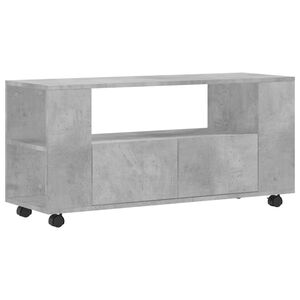 vidaXL Meuble TV gris b&eacute;ton 102x34,5x43 cm bois d'ing&eacute;nierie