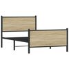 vidaXL Cadre de lit en métal sans matelas chêne sonoma 100x190 cm