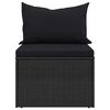vidaXL Salon de jardin 4 pcs avec coussins noir r&eacute;sine tress&eacute;e