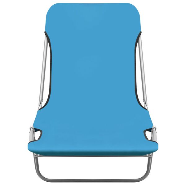 vidaXL Chaises longues pliables lot de 2 Acier et tissu Bleu