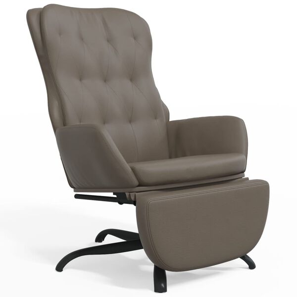 vidaXL Chaise de relaxation et repose-pied Gris anthracite Similicuir