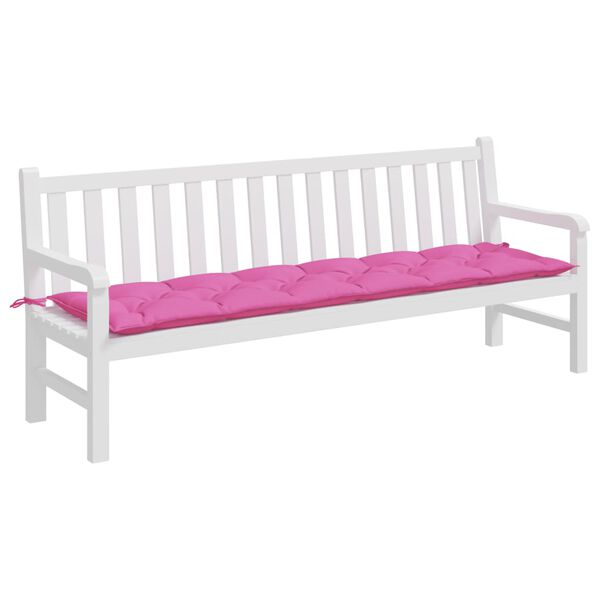 vidaXL Coussin de banc de jardin rose 200x50x7 cm tissu