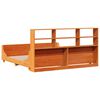 vidaXL Lit biblioth&egrave;que sans matelas cire marron 200x200cm bois massif
