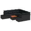vidaXL Ensemble de canap&eacute; de jardin avec stockage 9 pcs Noir polyrotin