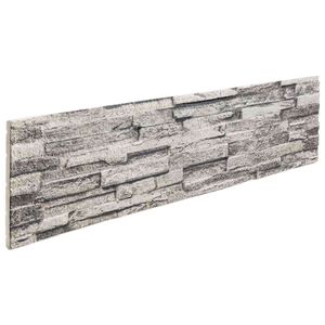 vidaXL Panneaux muraux 10 pc 100 x 25 cm Gris clair Mousse EPS