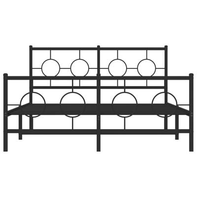 vidaXL Cadre de lit métal sans matelas avec pied de lit noir 140x200cm