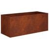 vidaXL Cache-pot de jardin Rouill&eacute; 80 x 40 x 40 cm Acier patin&eacute;