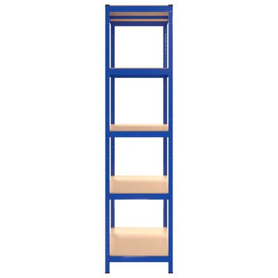 vidaXL Étagères à 5 niveaux 4pcs Bleu Acier et bois d'ingénierie