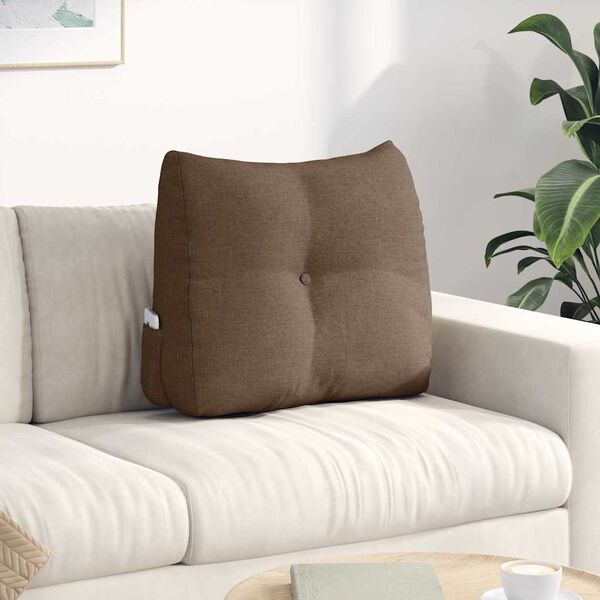 vidaXL Coussin de Dos Marron 60 x 24 x 50 cm tissu